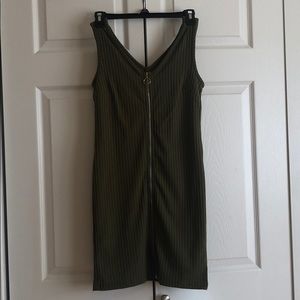 Olive green sleeveless dress